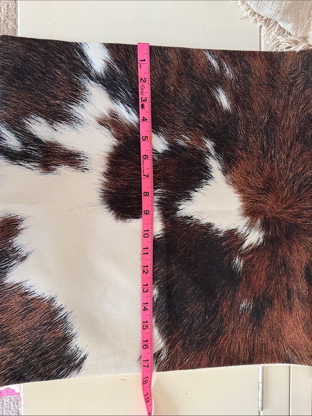 Cowhide Print Decorative Throw Pillow Covers - Brown & White- New!